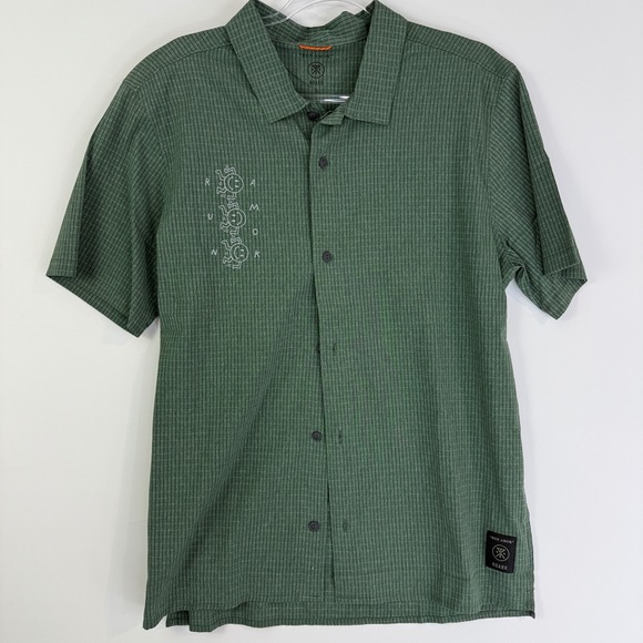 Roark Other - Roark Bless Up Trail Shirt Mens L Green Run Amok RW600 Short Sleeve Button Up